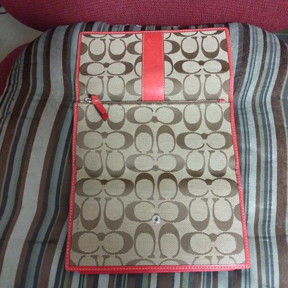 ❤️2 Pc COACH Logo Long ID Billfold Checkbook Flap Wallet - Picture 6 of 11